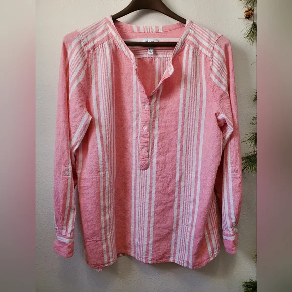 Denim & Co. Striped Yarn Dyed Woven Top - Picture 2 of 14
